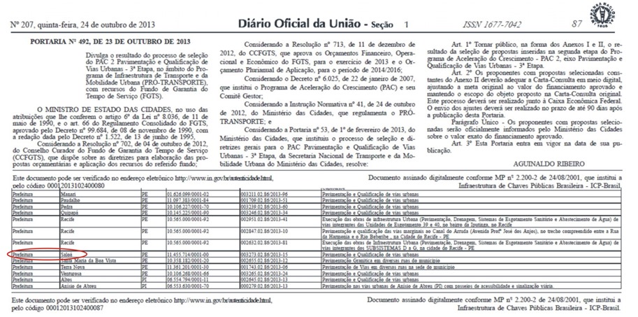 Foto da Portaria 492